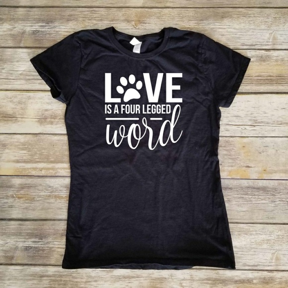 Fruit of the Loom Tops - Love is a Four-legged Word ladies fitted top